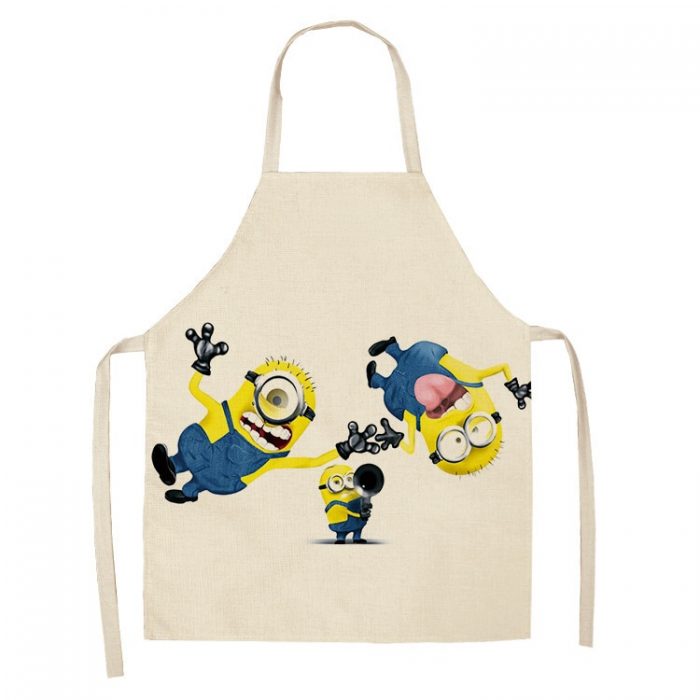 New Hot selling Cartoon Animation Student Apron Kitchen Cooking Barbecue Waterproof Household Belt Cartoon Kid Painting 2 - Minion Plush
