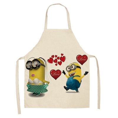 New Hot selling Cartoon Animation Student Apron Kitchen Cooking Barbecue Waterproof Household Belt Cartoon Kid Painting 4 - Minion Plush
