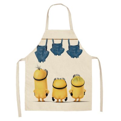 New Hot selling Cartoon Animation Student Apron Kitchen Cooking Barbecue Waterproof Household Belt Cartoon Kid Painting 5 - Minion Plush